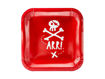 Picture of PLATES PIRATES RED 20X20CM - 6 PACK